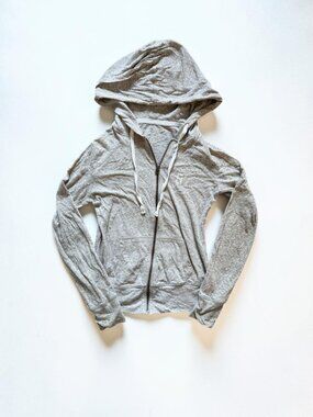 Aeropostale Heather Beige Lightweight Zip Up Hoodie XS Full Zip Drawstring